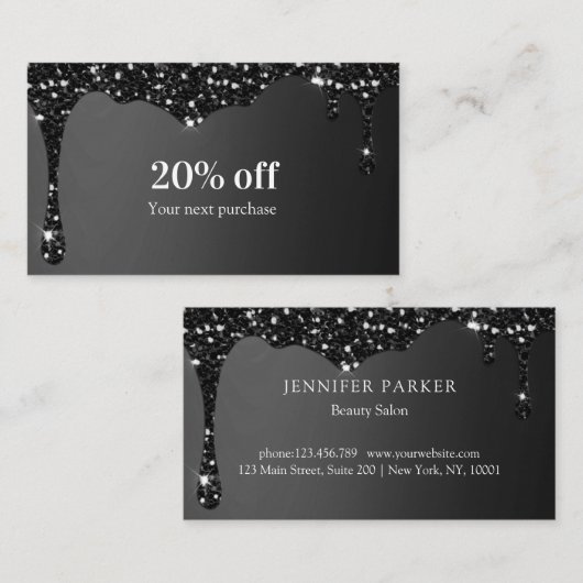 モダングリッターサロン割引カード 名刺 (正面/裏面)