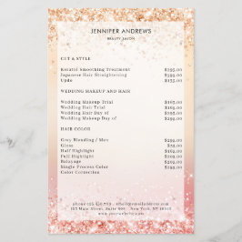 モダングリッターサロン料金表フライヤー チラシ