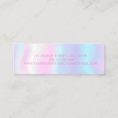 モダングリッターシンプル唇、自筆画メイクアップアーティスト スキニー名刺 (裏面)