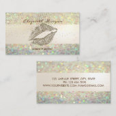 モダングリッターストライプ《写真》ぼけ味、紙吹雪、唇 名刺 (正面/裏面)