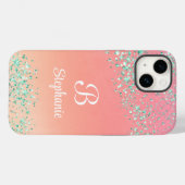 モダングリッタースパークルスターズピーチオレンジマジカル Case-Mate iPhoneケース (裏面 (横))