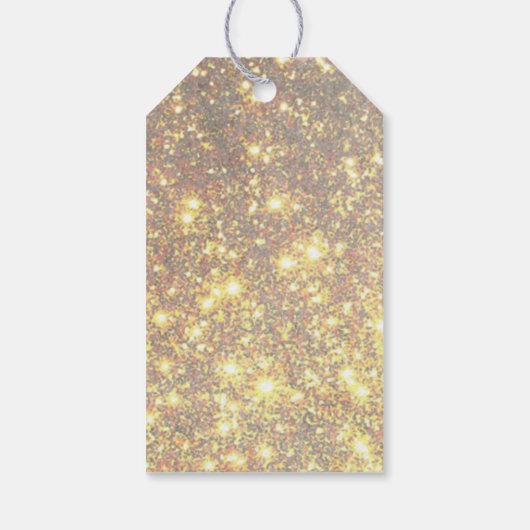 モダングリッタースパークルズ金ゴールドメリークリスマス ギフトタグ (裏面)