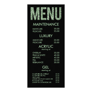 モダングリッタータイポグラフィサロンカード ラックカード