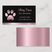 モダングリッタードッグポープリントドッググルーミング 名刺 (正面/裏面)