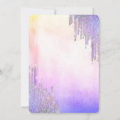 モダングリッタードライグラデーションプメタリック甘い16 招待状 (裏面)