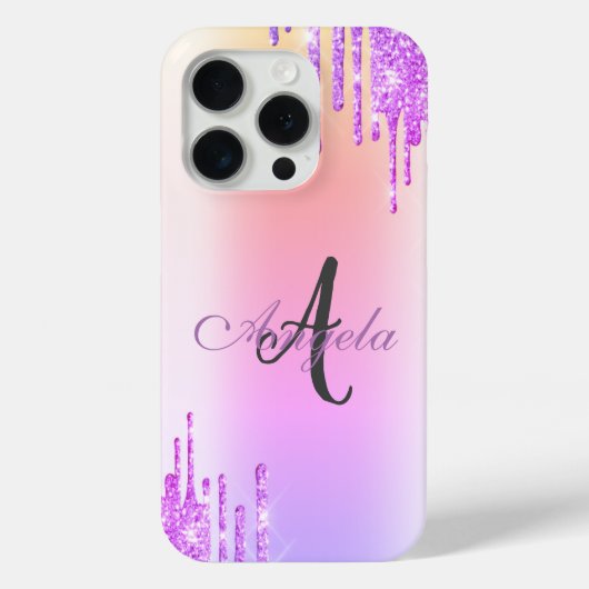 モダングリッタードライグラデーションプ，モノグラム Case-Mate iPhoneケース (裏面)