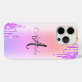 モダングリッタードライグラデーションプ，モノグラム Case-Mate iPhoneケース (裏面 (横))