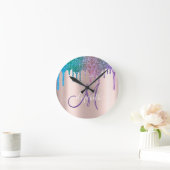 モダングリッタードリエレガントップスバラ金ゴールドModogram ラウンド壁時計 (ホーム)