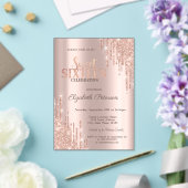 モダングリッタードリップバラ金ゴールドスウィート16 アクリル招待状 (インサイチュ (ウェディング))