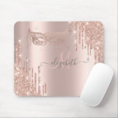 モダングリッタードリップバラ金ゴールドマスクモノグラム マウスパッド (マウス)