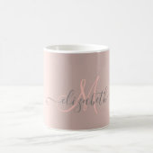 モダングリッタードリップバラ金ゴールドモノグラム コーヒーマグカップ (中央)