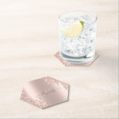 モダングリッタードリップバラ金ゴールドモノグラム ペーパーコースター (インサイチュ)