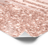 モダングリッタードリップバラ金ゴールドモノグラム ポスター (コーナー)