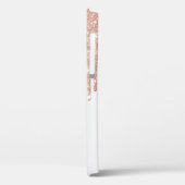 モダングリッタードリップバラ金ゴールド、銀、モノグラム Case-Mate iPhoneケース (裏面 / 左)