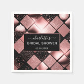 モダングリッターパターンブライダルシャワー スタンダードカクテルナプキン (正面)