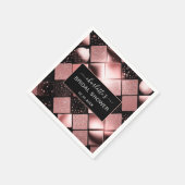 モダングリッターパターンブライダルシャワー スタンダードカクテルナプキン (角)