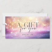 モダングリッターピンク証明書ギフトカード (正面)