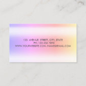 モダングリッターブラシストロークグラデーションマカロン 名刺 (裏面)