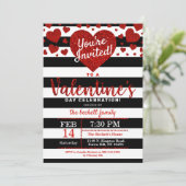 モダングリッターラブハートバレンタインデーパーティー 招待状 (スタンド正面)