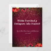 モダングリッターレタリングクリスマスフェリズナビダッド シーズンポストカード (正面/裏面)