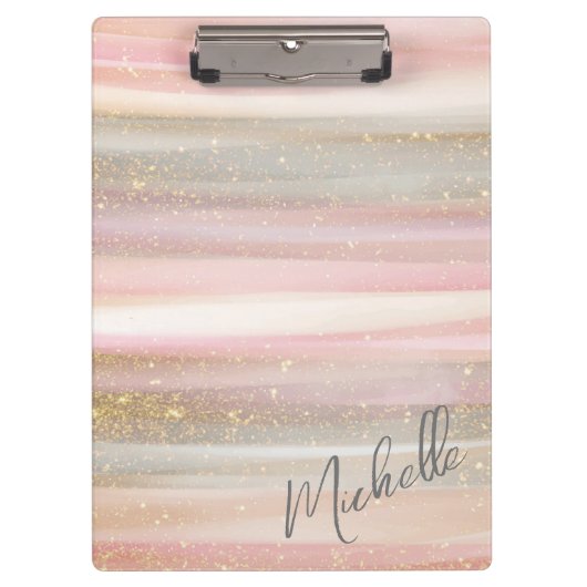 モダングリッター付き絵を描抽象芸術線 クリップボード (正面)