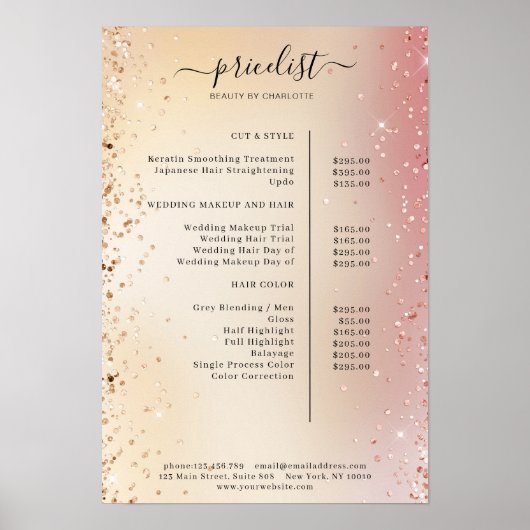 モダングリッター価格表ポスター ポスター (正面)