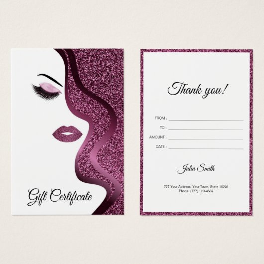 モダングリッター効果のあるブルゴーニュ (正面&裏面)