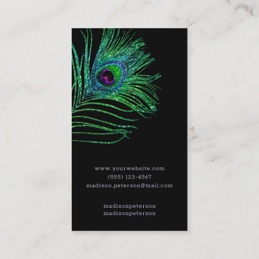 モダングリッター羽ジュエリーイヤリングディスプレイ 名刺 (裏面)