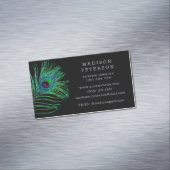 モダングリッター羽毛ジュエリースタイリスト美容師 マグネット名刺 (インサイチュ)