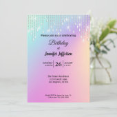 モダングリッター誕生日の招待 招待状 (スタンド正面)