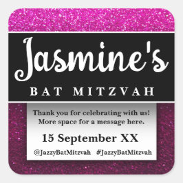 モダングリッター誕生日パーティーのお礼品 スクエアシール