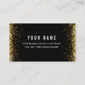 モダングリッター金ゴールドサンキューカード 名刺 (裏面)