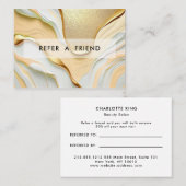 モダングリッター金ゴールドマーブルサロン 割引カード (正面/裏面)