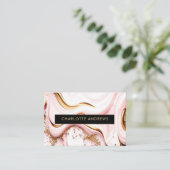 モダングリッター金ゴールドマーブルサロン 名刺 (スタンド正面)