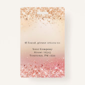 モダングリッター金ゴールド従業員の写真IDバッジ バッジ (裏面)