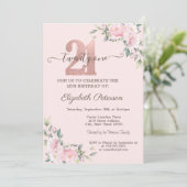 モダングリッター駆動バラ金ゴールド21誕生日Inv 招待状 (スタンド正面)