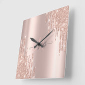 モダングリッター・ドリップスバラ金ゴールド・モノグラム   スクエア壁時計 (傾斜)