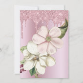 モダングリッター ドリップ ローズゴールド ウェディング 招待状 (裏面)