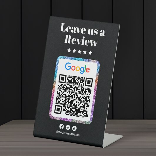 モダングリッター ヘアサロン Google レビュー QR コード 台座サイン
