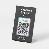 モダングリッター ヘアサロン Google レビュー QR コード 台座サイン (正面)