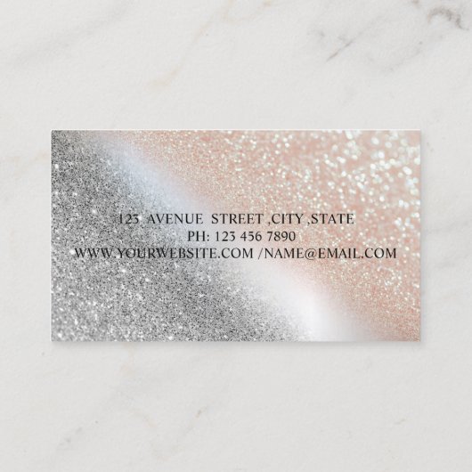 モダングリッター、唇、メイクアップアーティスト 名刺 (裏面)