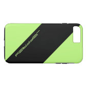 モダングリーンとブラックストライプワンの名パーソナライズされた前 Case-Mate iPhoneケース (裏面(横))