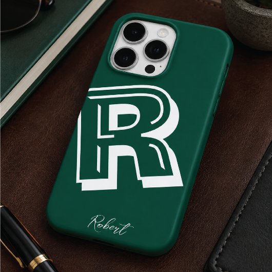 モダングリーンイニシャルミニマルCase-Mate iPhoneケース Case-Mate iPhoneケース