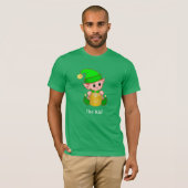 モダングリーンエルフとカスタムテキスト Tシャツ (正面フル)