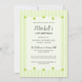 モダングリーンカントリークラブテニスバースデー 招待状 (正面)