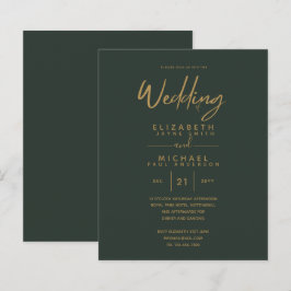 モダングリーンゴールドの予算で叶うウェディング招待状
