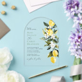 モダングリーンシトラスフラワーの結婚式 アクリル招待状 (インサイチュ (ウェディング))