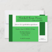 モダングリーンストライプ - 3x5 卒業お知らせ 招待状 (裏面)