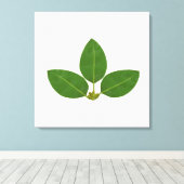 モダングリーンベイ葉3個 キャンバスプリント (インサイチュ (ウッドフロア))