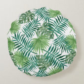 モダングリーンボタニカルパ離れーム ラウンドクッション (裏面)